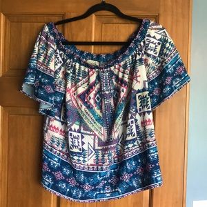 Aztec off-the-shoulder top